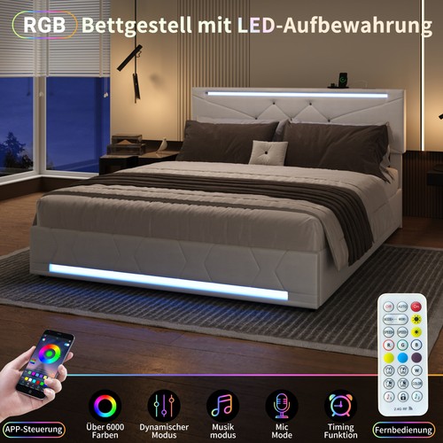 Boxspringbett 140x200 mit - boxspringbett,