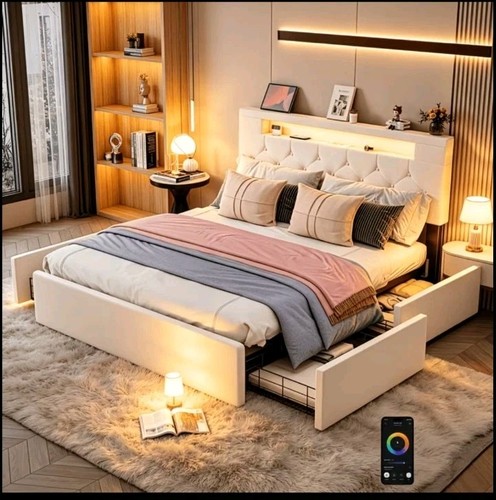 Weißes clad doppelbett - weißes,