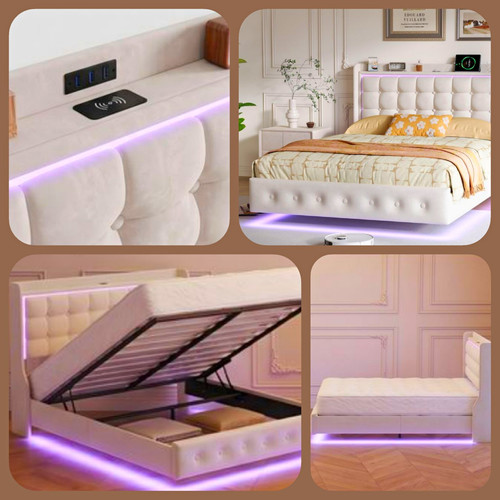 Schlafzimmerbett weiß led - schlafzimmerbett,